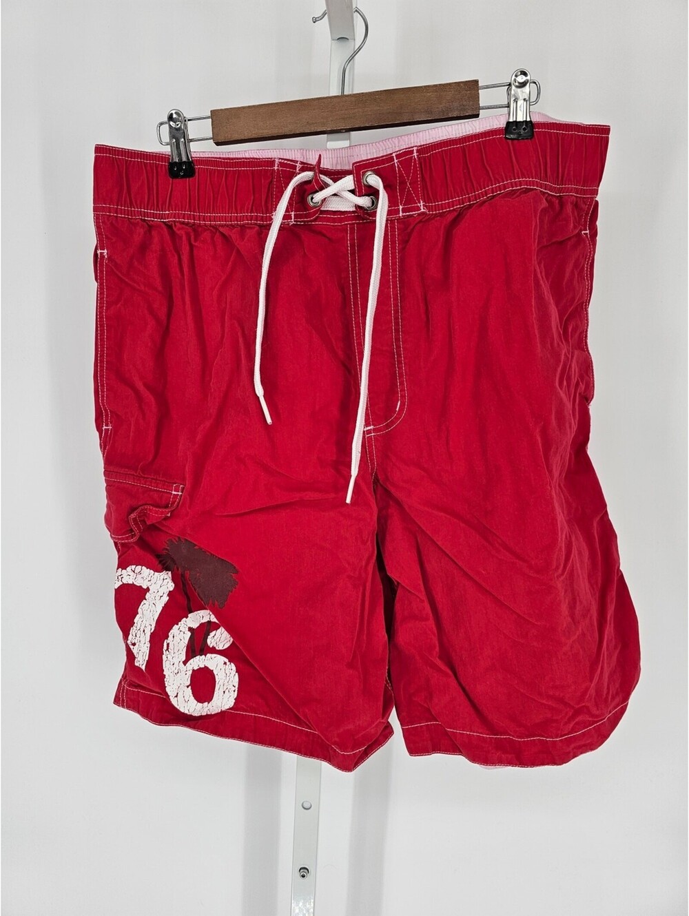 Mossimo Supply Co Mens Sz L Lined Swim Trunks Swimsuit Red
